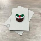 Crochet Christmas Pudding 100% Recycled Greetings Card A6