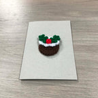 Crochet Christmas Pudding 100% Recycled Greetings Card A6