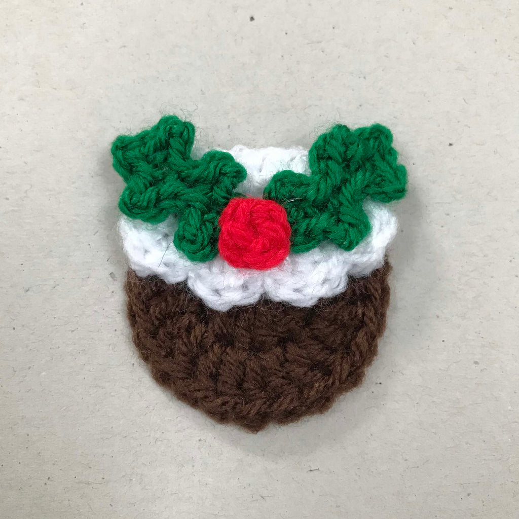 Crochet Christmas Pudding 100% Recycled Greetings Card A6