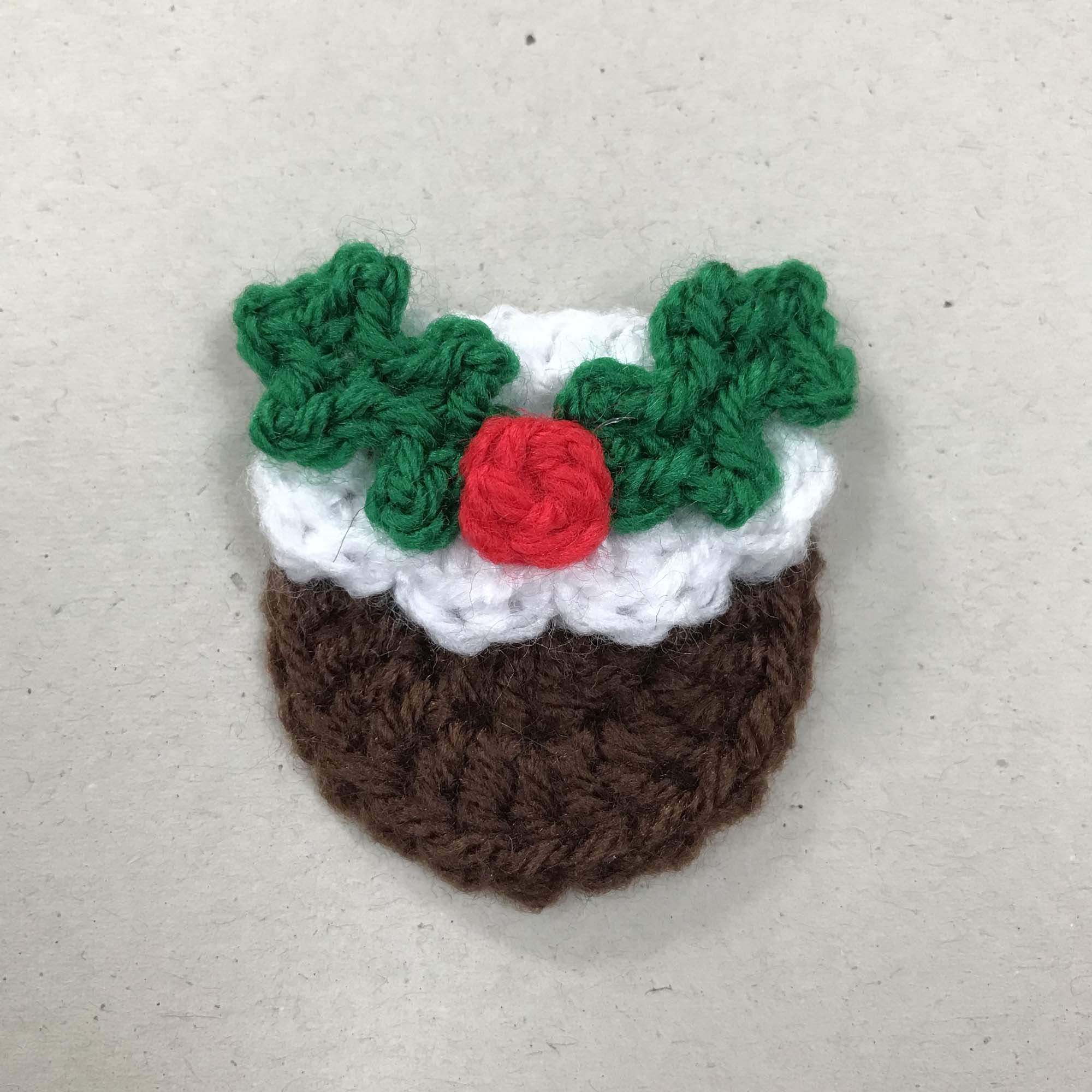 Crochet Christmas Pudding 100% Recycled Greetings Card A6
