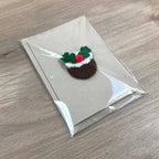 Crochet Christmas Pudding 100% Recycled Greetings Card A6