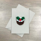 Crochet Christmas Pudding 100% Recycled Greetings Card A6