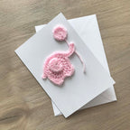 Crochet 'It's a Girl' Baby Pink Elephant 100% Recycled Greetings Card