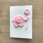 Crochet 'It's a Girl' Baby Pink Elephant 100% Recycled Greetings Card