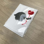 Crochet Elephant with Heart Balloon 100% Recycled Greetings Card