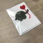 Crochet Elephant with Heart Balloon 100% Recycled Greetings Card