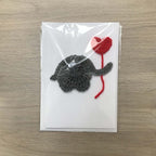 Crochet Elephant with Heart Balloon 100% Recycled Greetings Card