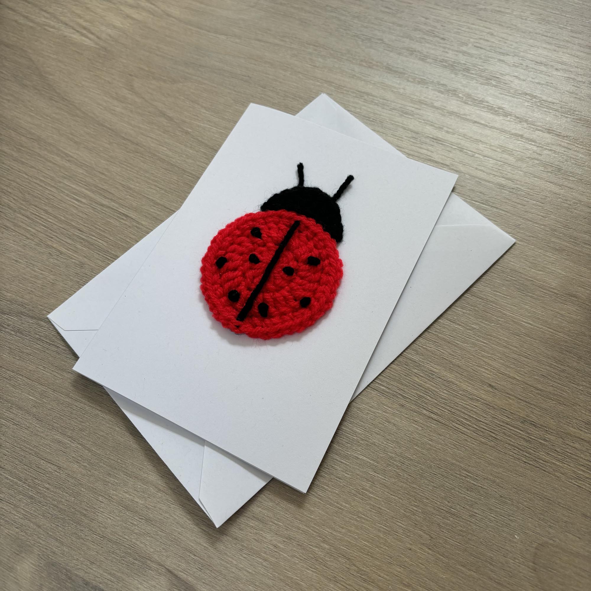 Crochet Ladybird 100% Recycled Greetings Card