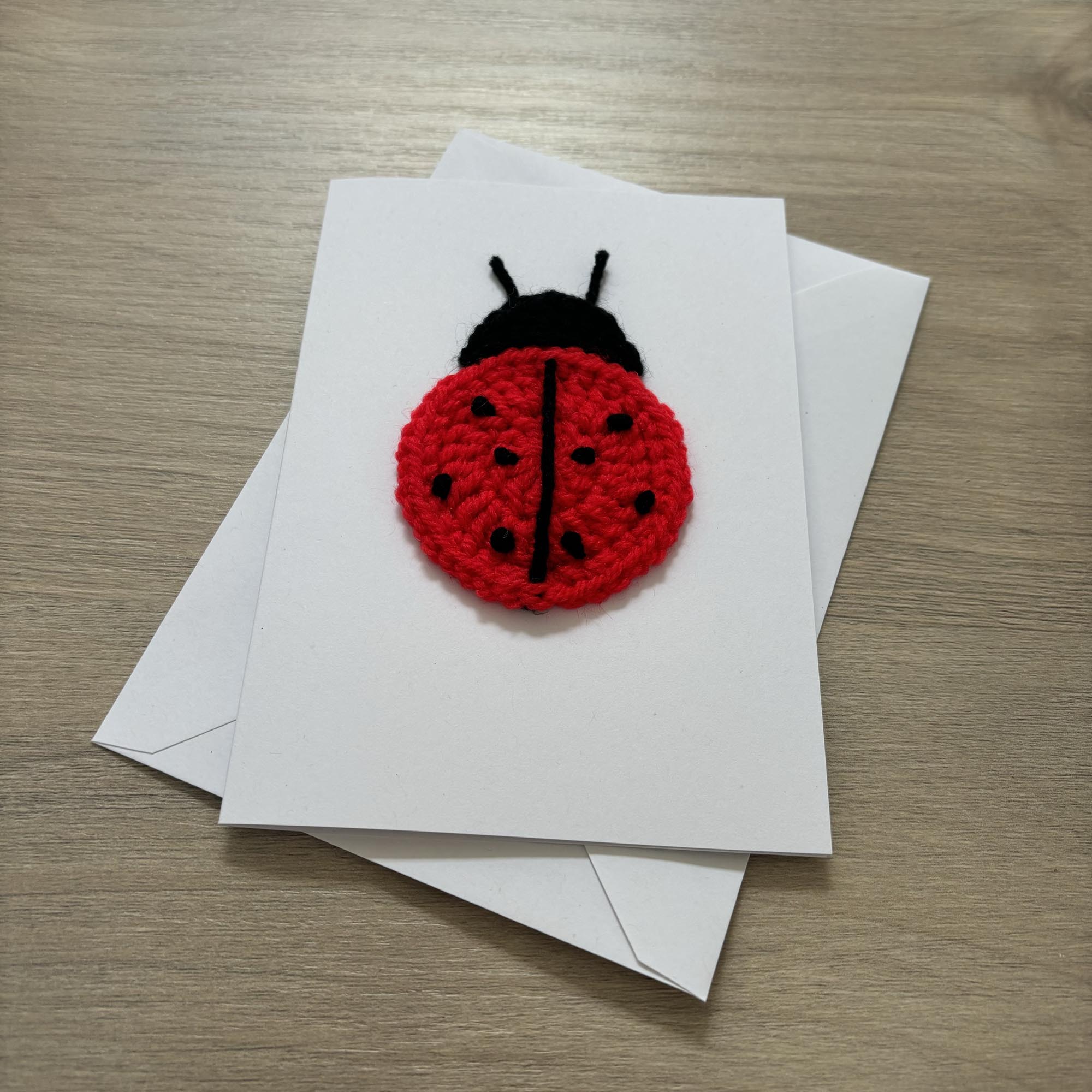 Crochet Ladybird 100% Recycled Greetings Card