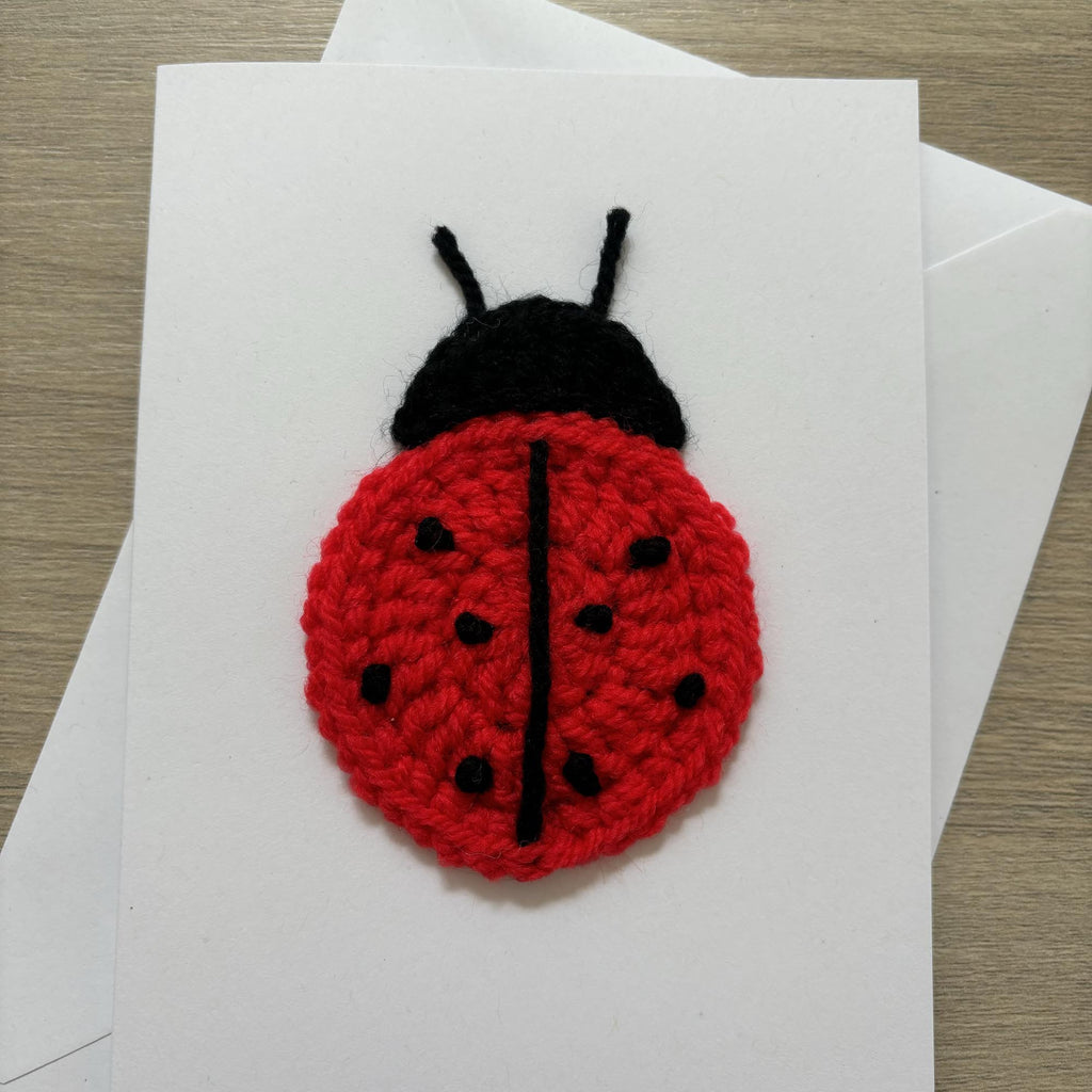 Crochet Ladybird 100% Recycled Greetings Card