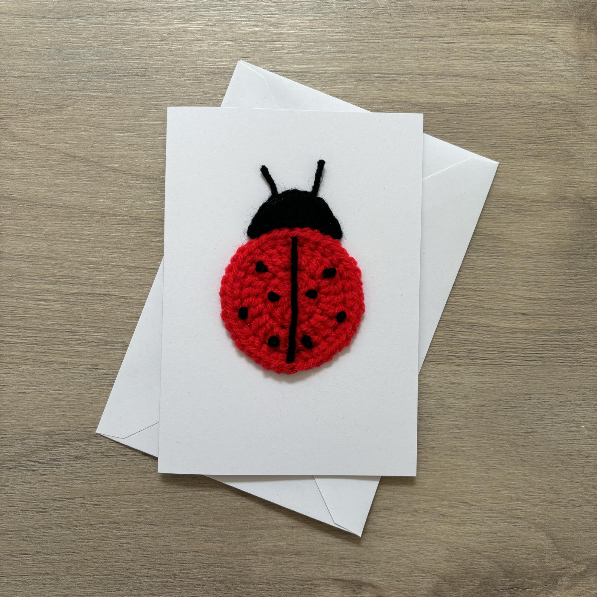 Crochet Ladybird 100% Recycled Greetings Card