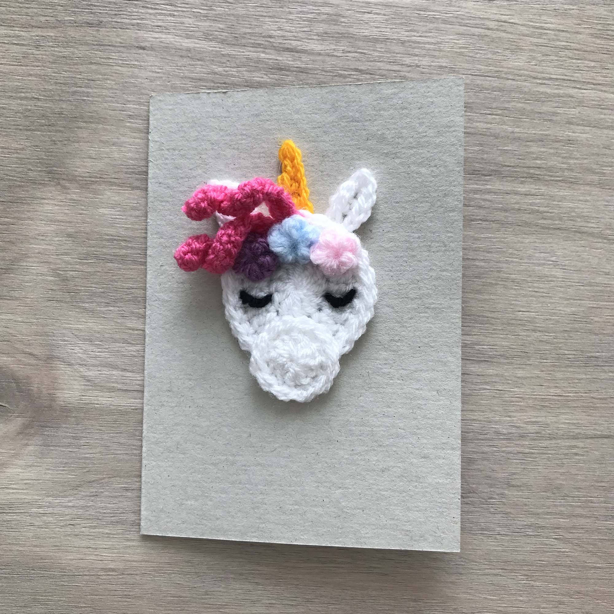Crochet Unicorn 100% Recycled Greetings Card