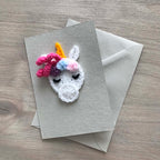 Crochet Unicorn 100% Recycled Greetings Card
