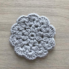 100% Recycled Cotton Crochet Grey Coasters - Set of 4