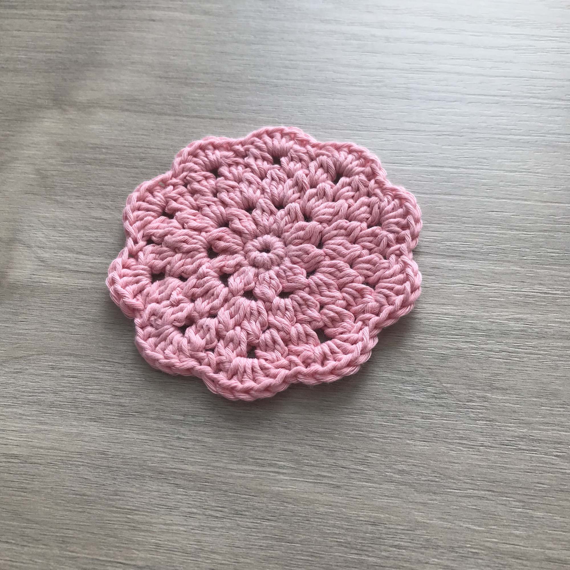 100% Organic Cotton Crochet Coaster - Pink