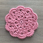 100% Organic Cotton Crochet Coaster - Pink
