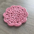 100% Organic Cotton Crochet Coaster - Pink