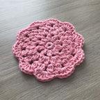 100% Organic Cotton Crochet Coaster - Pink