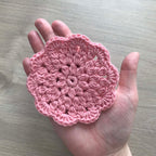 100% Organic Cotton Crochet Coaster - Pink