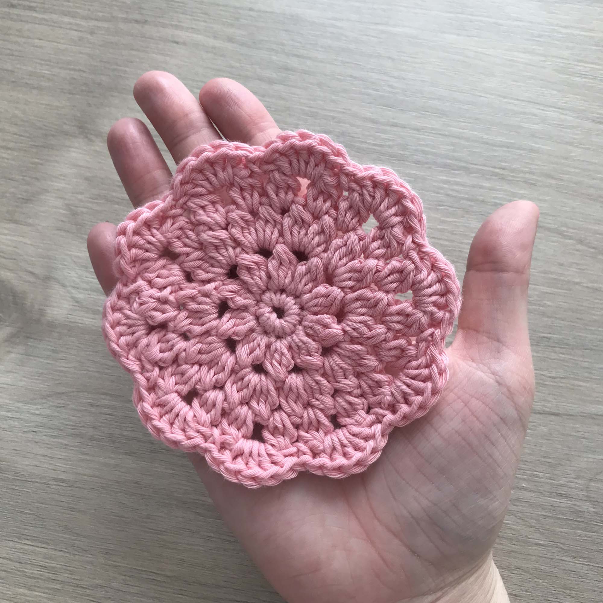 100% Organic Cotton Crochet Coaster - Pink