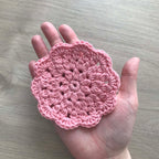100% Organic Cotton Crochet Coaster - Pink