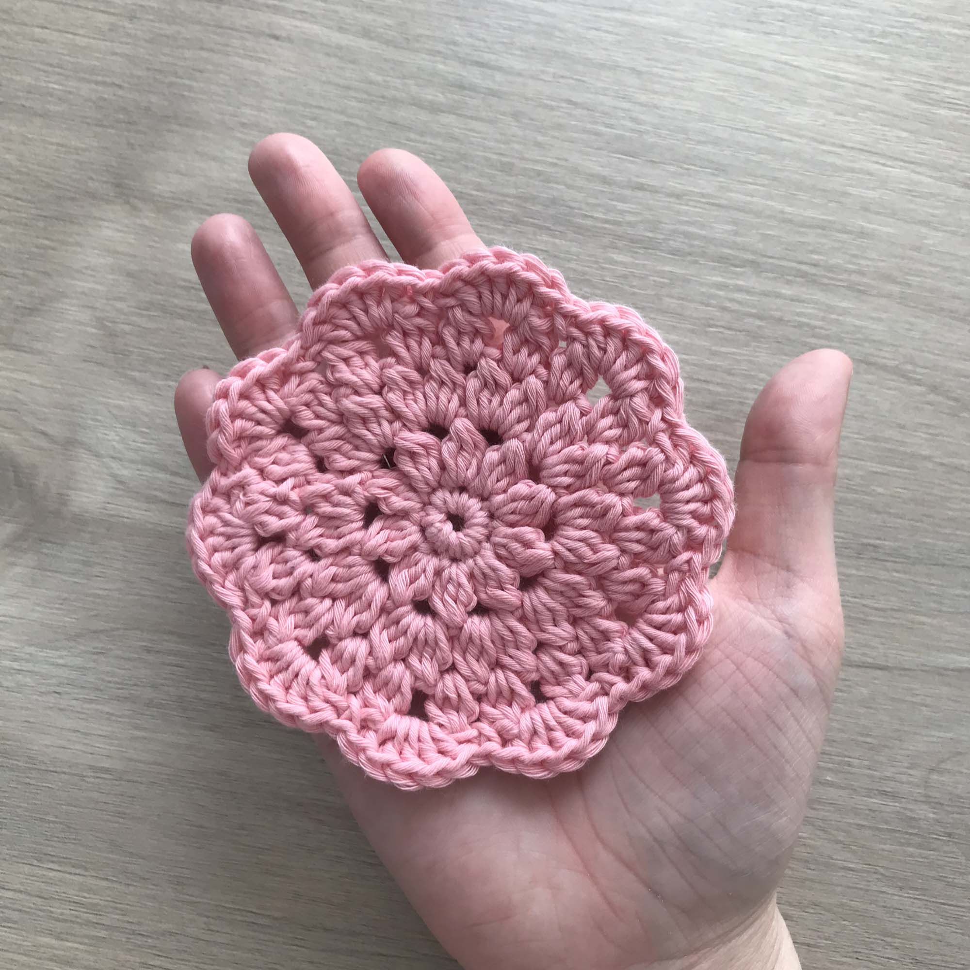 100% Organic Cotton Crochet Coaster - Pink