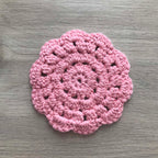 100% Organic Cotton Crochet Coaster - Pink