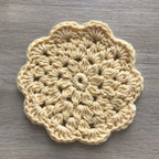 100% Organic Cotton Crochet Coaster - Yellow