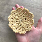 100% Organic Cotton Crochet Coaster - Yellow