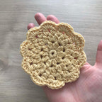 100% Organic Cotton Crochet Coaster - Yellow