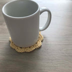 100% Organic Cotton Crochet Coaster - Yellow