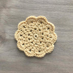 100% Organic Cotton Crochet Coaster - Yellow