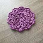 100% Organic Cotton Crochet Coaster - Purple