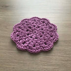 100% Organic Cotton Crochet Coaster - Purple