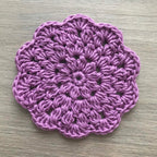 100% Organic Cotton Crochet Coaster - Purple