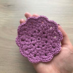 100% Organic Cotton Crochet Coaster - Purple