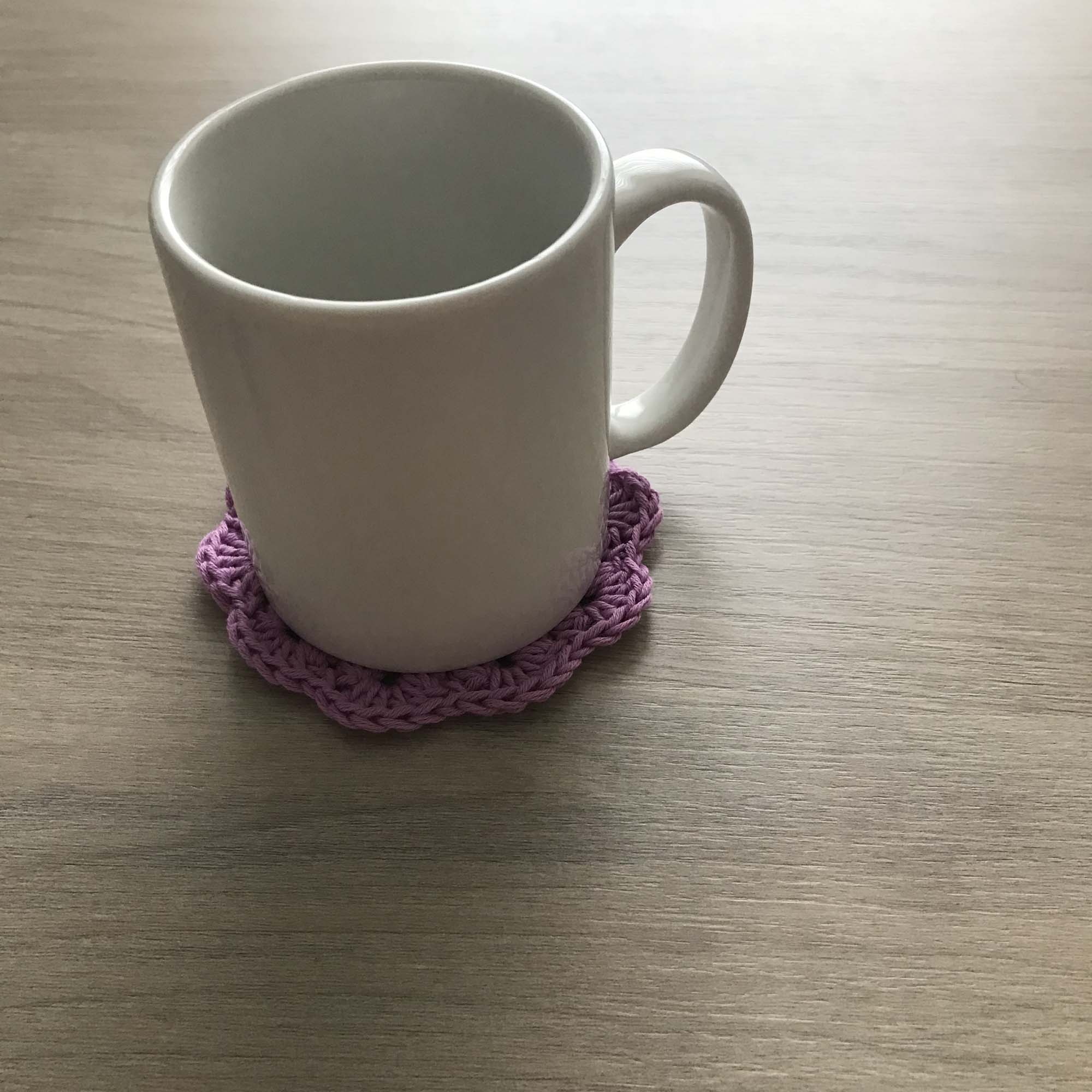 100% Organic Cotton Crochet Coaster - Purple