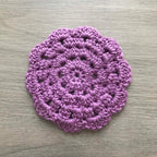 100% Organic Cotton Crochet Coaster - Purple