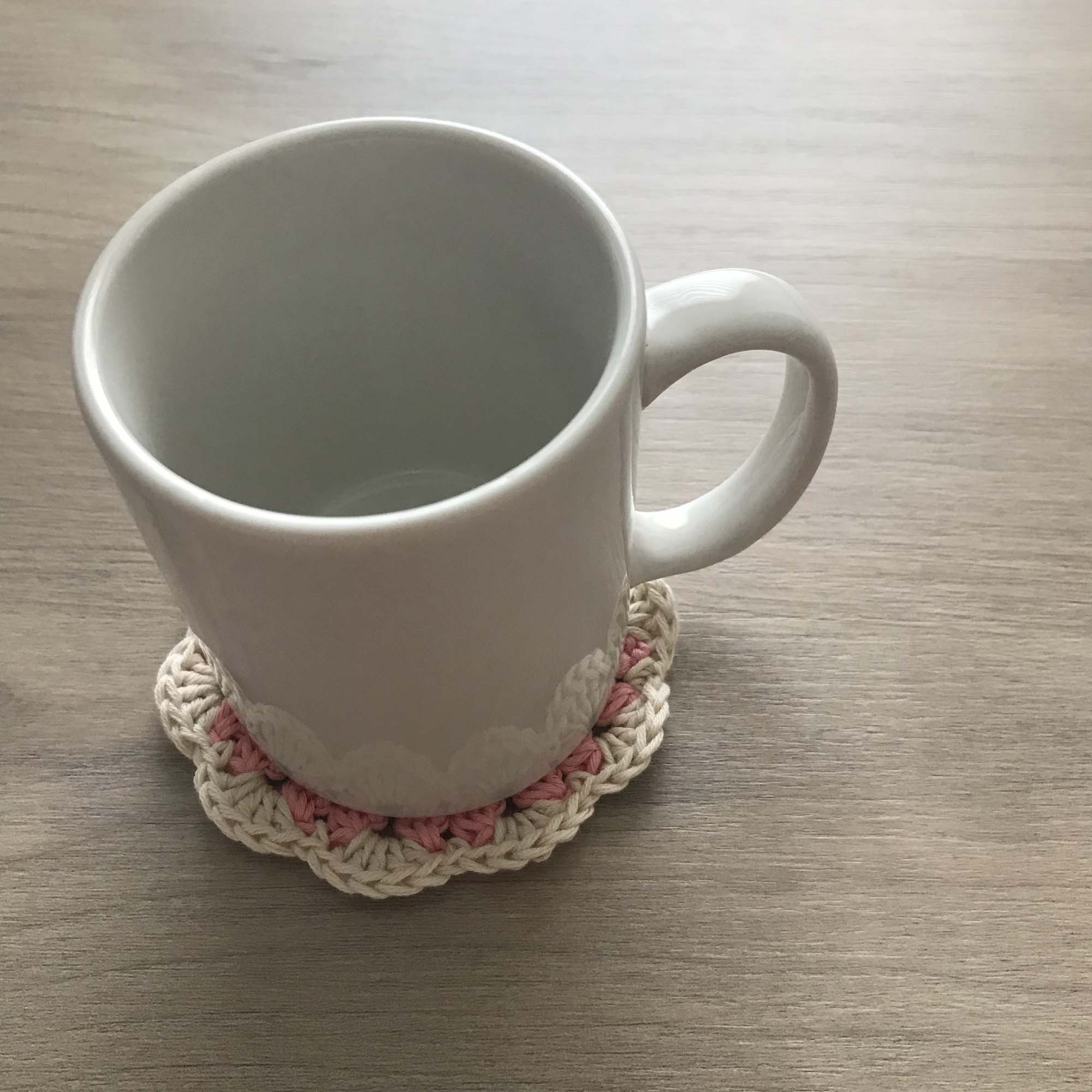100% Organic Cotton Crochet Coaster - Yellow