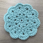 100% Organic Cotton Crochet Coaster - Blue