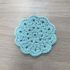 100% Organic Cotton Crochet Coaster - Blue
