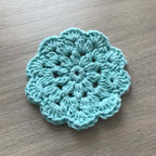 100% Recycled Cotton Crochet Turquoise Coasters - Set of 4