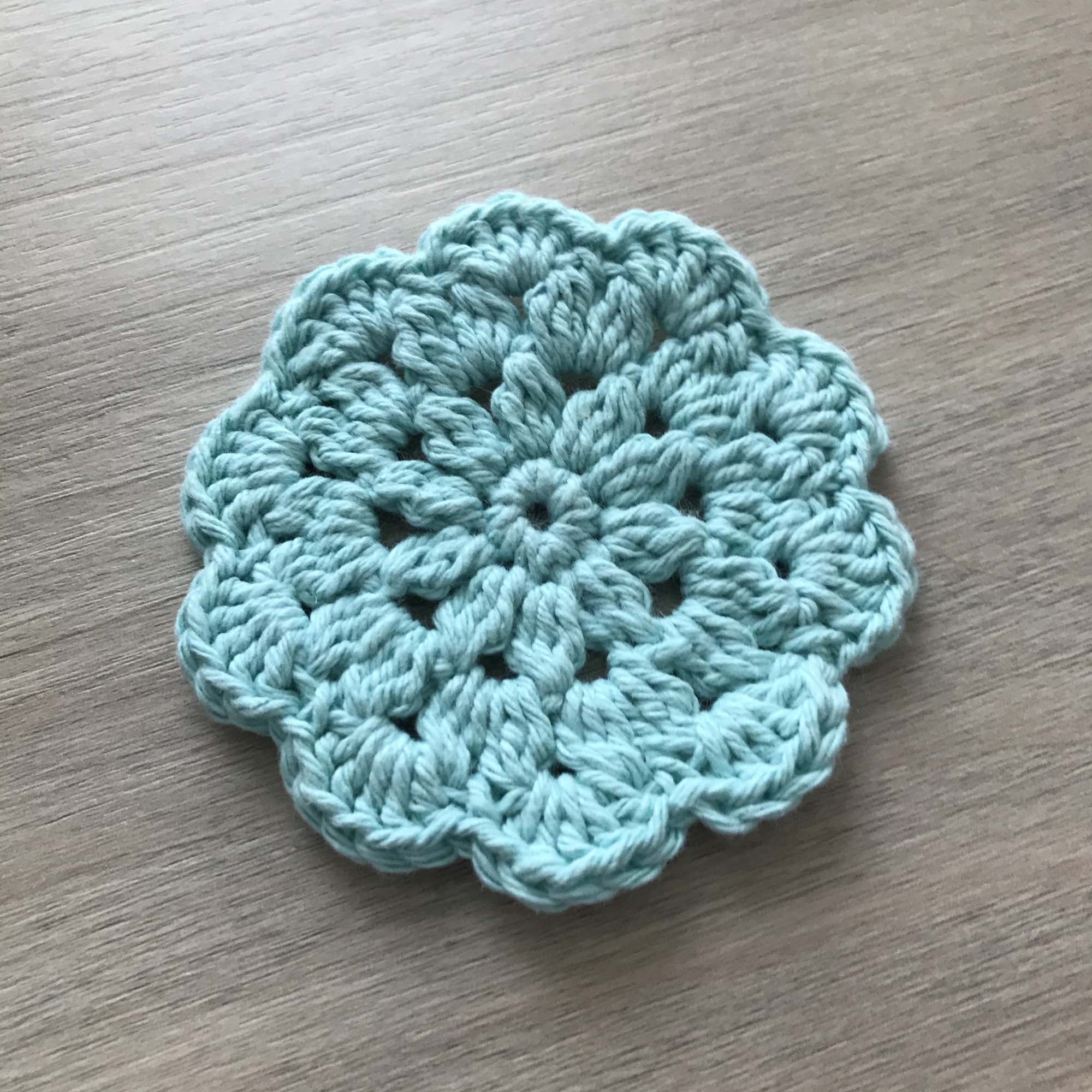 100% Recycled Cotton Crochet Turquoise Coasters - Set of 4