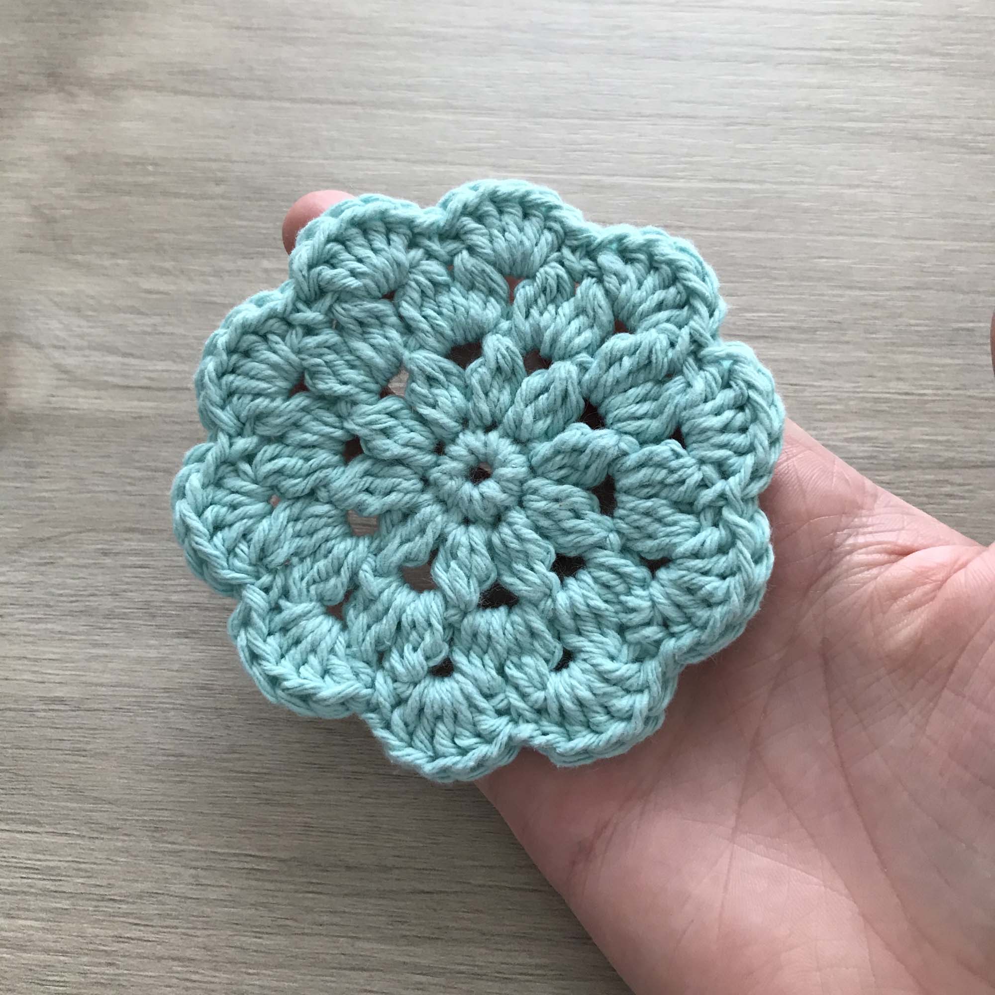 100% Recycled Cotton Crochet Turquoise Coasters - Set of 4