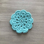 100% Recycled Cotton Crochet Turquoise Coasters - Set of 4