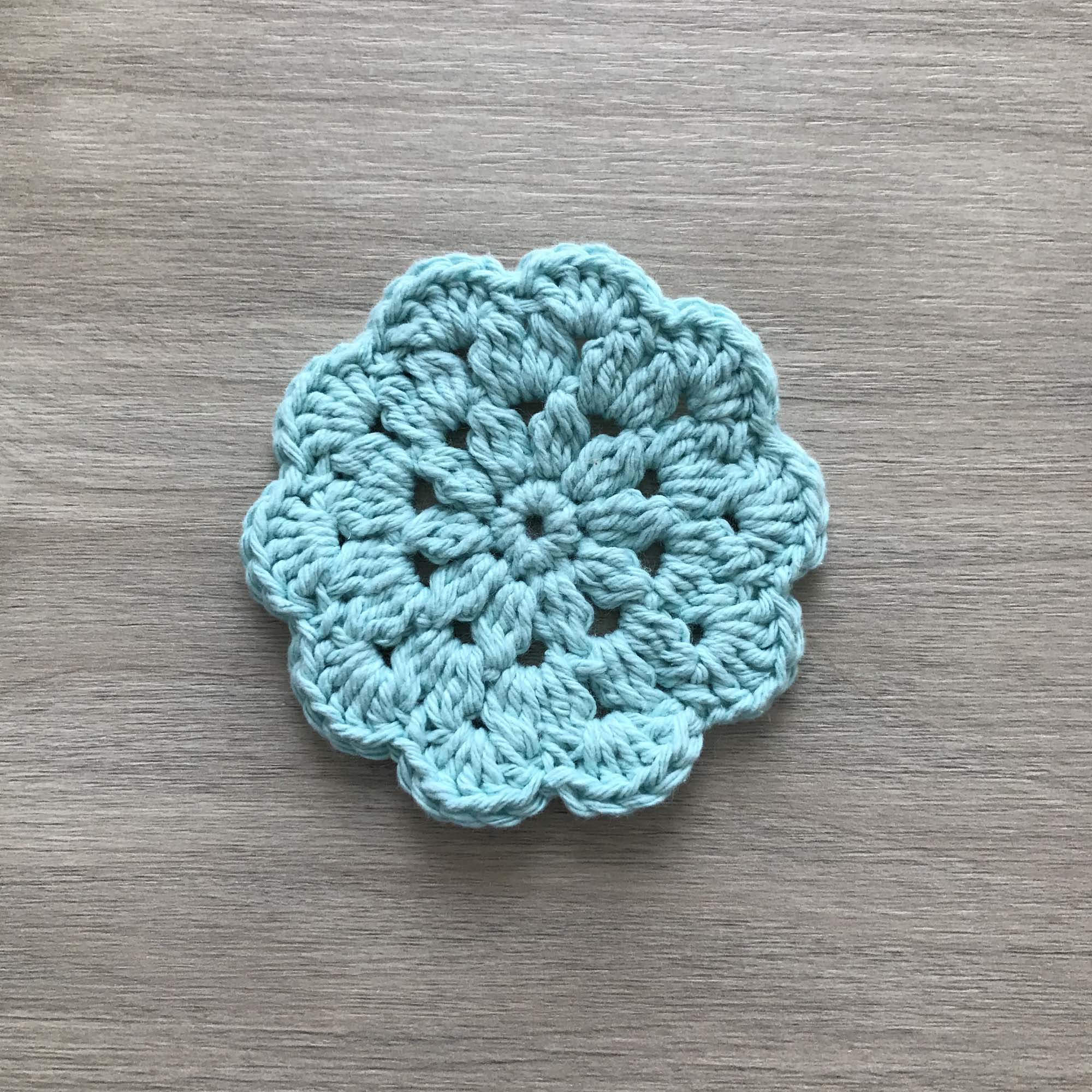 100% Recycled Cotton Crochet Turquoise Coasters - Set of 4