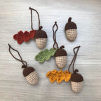 Crochet Acorn Decoration with Leaf