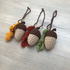 Crochet Acorn Decoration with Leaf