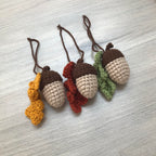Crochet Acorn Decoration with Leaf
