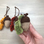 Crochet Acorn Decoration with Leaf